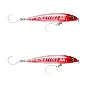 2x Rapala 12cm Saltwater X Rap Long Cast Shallow Minnow Fish Lures -Red Head UV
