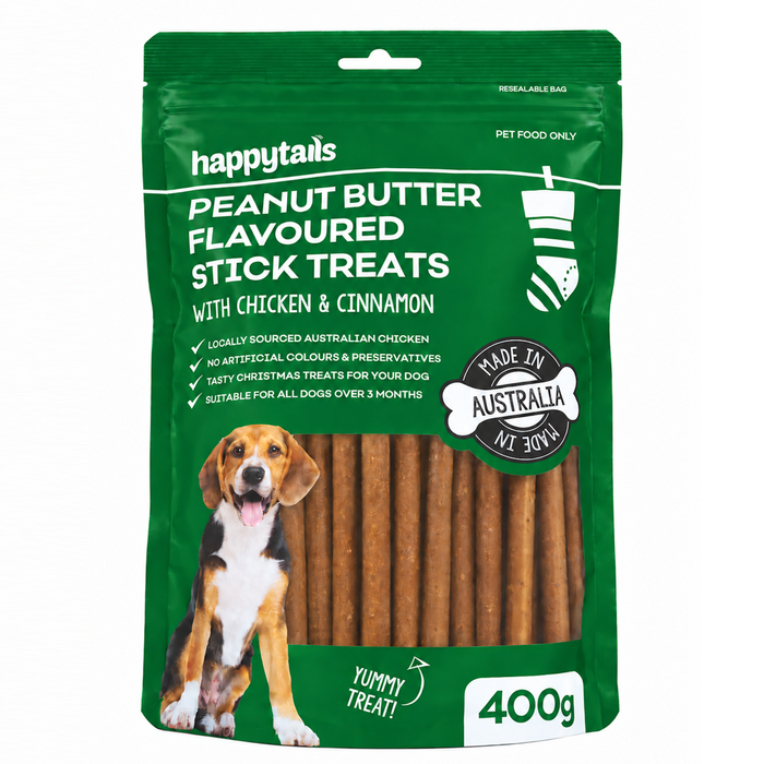 Happy Tails 400g Peanut Butter Flavoured Stick Treats