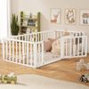 Oikiture 2-in-1 Kids Bed Play Centre Wooden Fence Gate Single White