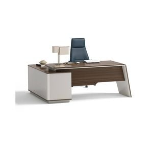 Modern Furniture ANDERS Executive Desk Reversible Return 2.0M - Hazelnut & Beige