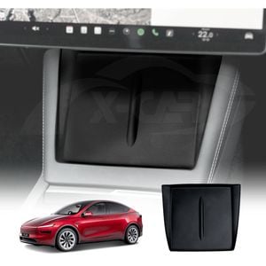 Black Silicone Anti-Slip Mat For Tesla Model Y Juniper 2025-Onwards Wireless Protective Pad