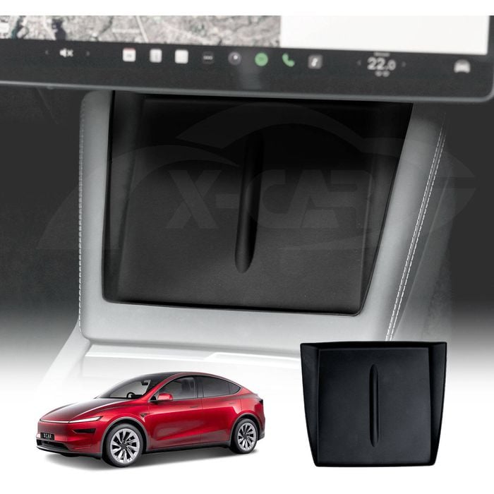 Black Silicone Anti-Slip Mat For Tesla Model Y Juniper 2025-Onwards Wireless Protective Pad