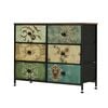 Oikiture 6 Chest Of Drawers Fabric Storage Cabinet Retro Lowboy Organizer