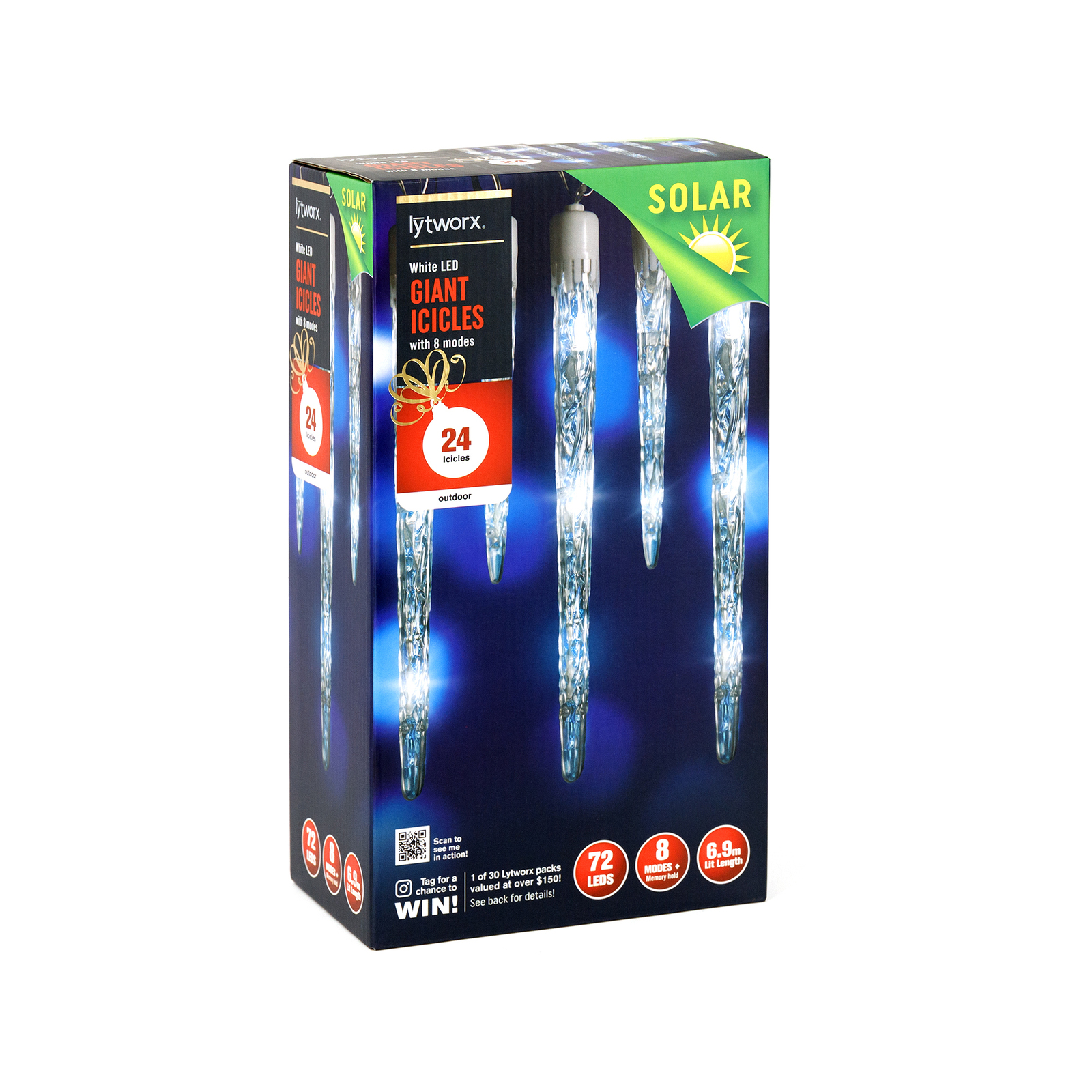 Lytwork Solar White Festive Icicle Lights 24 Pack Bunnings Australia