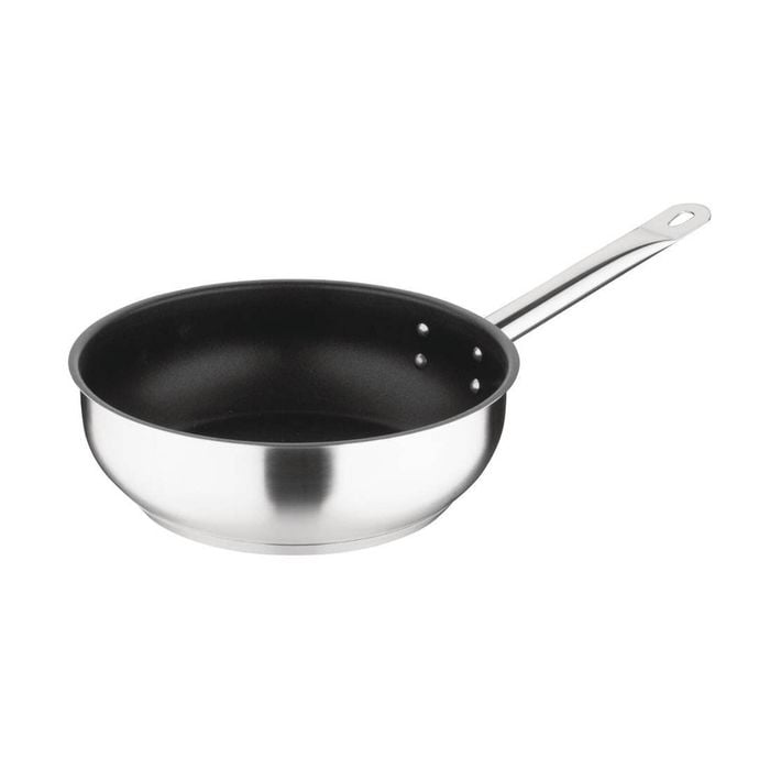 Vogue Stainless Steel Sauté Pan Non-stick Teflon Platinum Plus Induction Compatible 240mm