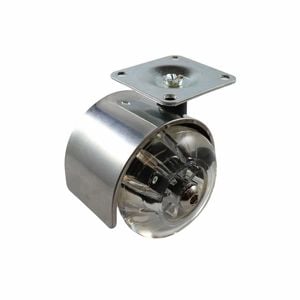 Easyroll 50mm Castor Swivel Plate Twin Transparent Wheels