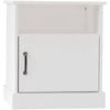 Hamptons 1 Shelf 1 Door Bedside Table White