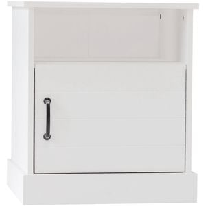 Hamptons 1 Shelf 1 Door Bedside Table White