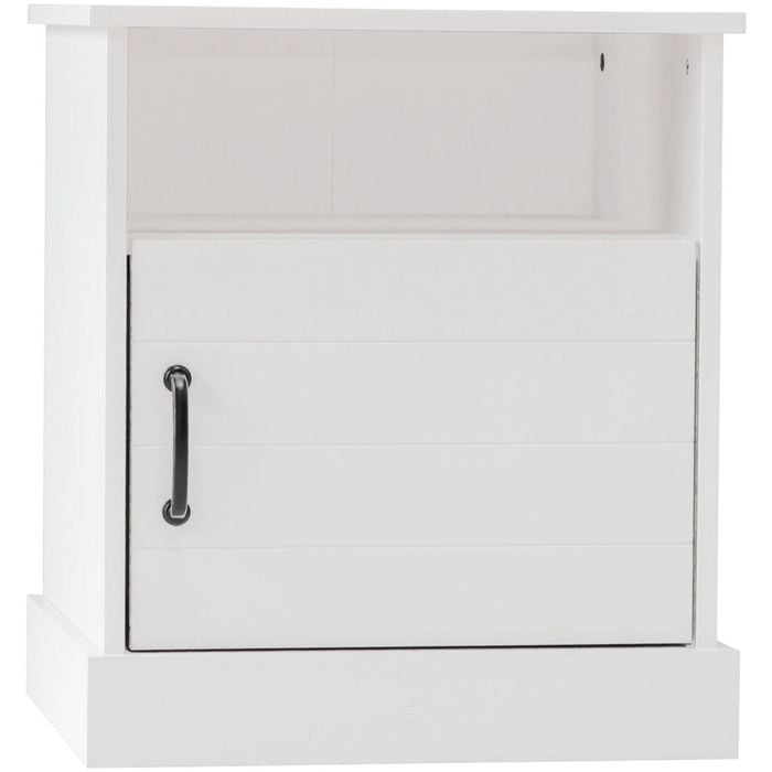 Hamptons 1 Shelf 1 Door Bedside Table White