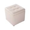Costway 40cm Pu Leather Storage Ottoman Flip Top Footstool Seat Cube Blanket Box Living Room Cream White