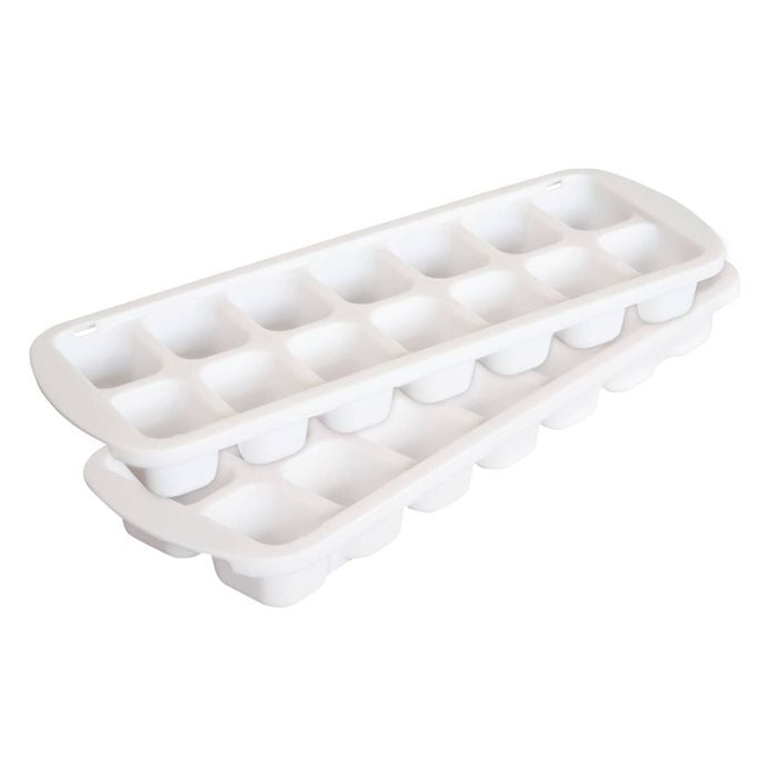 2pc Cuisena 14 Ice Cube Tray Maker Mould Set - White