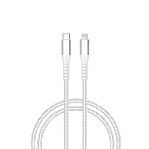 Jackson 2m White USB-C To Lightning Braided Cable With Velcro Wrap