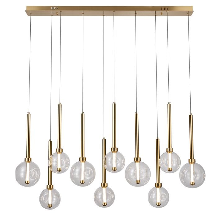 Vencha Meteor 10 Light Bar LED Pendant - Gold Warm White
