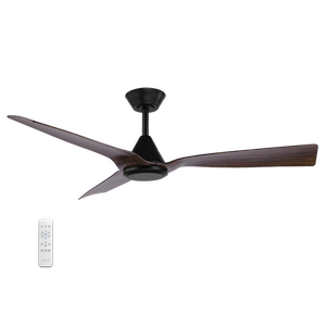Four Seasons Living > Ventura 52" DC Ceiling Fan with Remote Control > Matt Black / Walnut