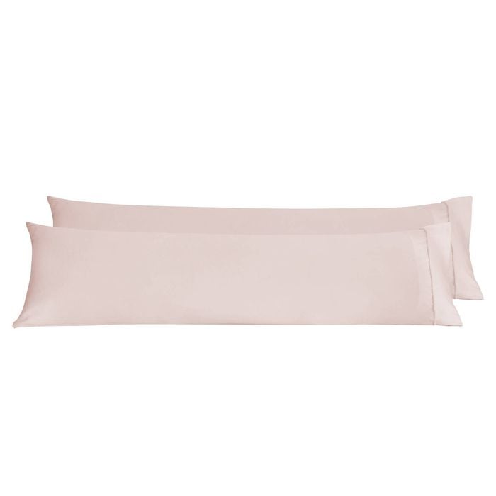 Dreamaker Superfine Washed Microfibre Body Pillowcase Twin Pack - Blush Pink