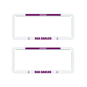 2x OFFICIAL NRL Manly Sea Eagles Car Number Plate Frame Cover Surround New Logo