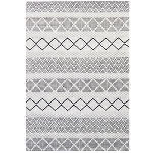 Handwoven Wool Rug-Trends 6337-Ivory/Charcoal-110x160cm