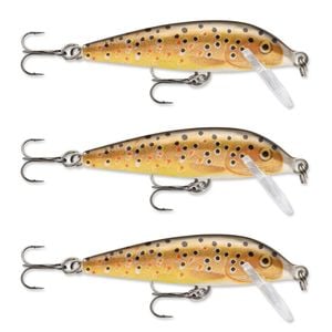 3x Rapala 3cm Countdown Sinking Hardbody Balsa Fishing Lures - Brown Trout