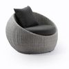 Newport Outdoor Wicker Lounge Arm Chair Brushed Grey & Denim Cushions