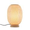 Natural Woven Bamboo Oval Table Lamp Light Shade Boho Tropical Coastal