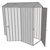 Build-a-Shed 0.8 x 2.3 x 2.1m Gable Single Hinged Door Shed with Single Hinged Side Door - Zinc