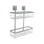 Fusion-Loc 26kg Stainless Steel Suction Double Shower Caddy
