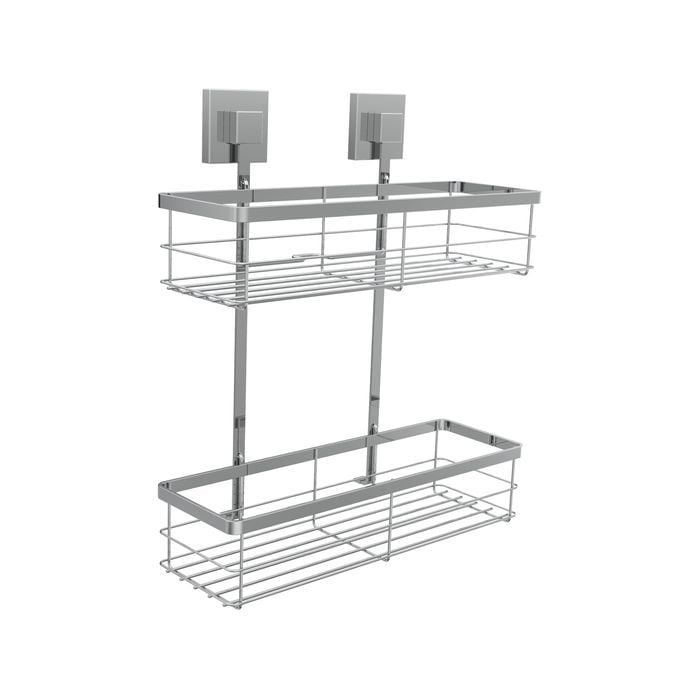 Fusion-Loc 26kg Stainless Steel Suction Double Shower Caddy