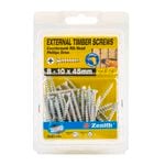 Zenith 8 - 10 x 45mm Galvanised Countersunk Rib Head Timber Screws - 50 Pack