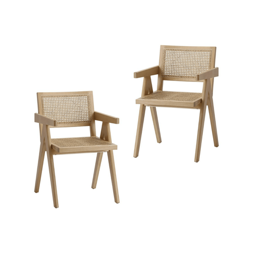 Raimon Furniture Set Of 2 Camilla Rattan Occasional Dining Chairs Natural Bunnings Australia