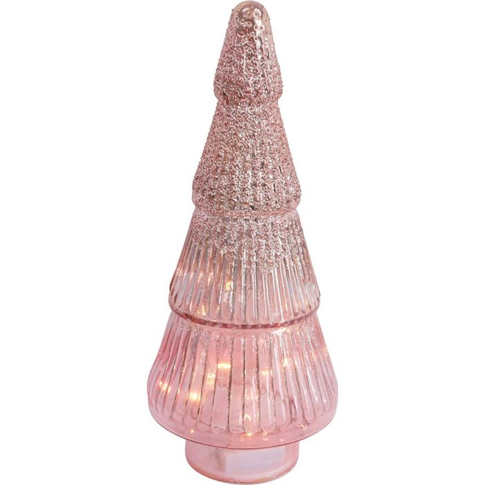 LVD LED Glass Xmas Tree Large Home/Living Room Display Decor 16x36cm Pink