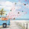 P&P Kombi with Butterflies Canvas Print - Vibrant Wall Art for Modern Living Rooms, Bedrooms, Offices 80x80cm