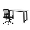 Oikiture Home Office Desk and Chair Set BK&WH Study Work Gaming Computer Table