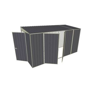 Build-a-Shed 1.5 x 3.7 x 2.0m Skillion Double Hinged Side Doors Shed - Grey