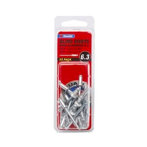 Zenith Blind Rivet Open Alum 3/16"D x 3/16"G  25pk