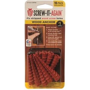 Screw-it-again Screw Hole Repair Snap Off Wood Anchor - 10 Pack