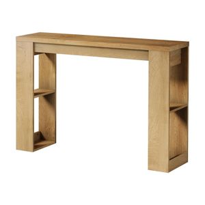 Oikiture Modern Console Table Display Shelf Entryway Open Storage Decor Natural