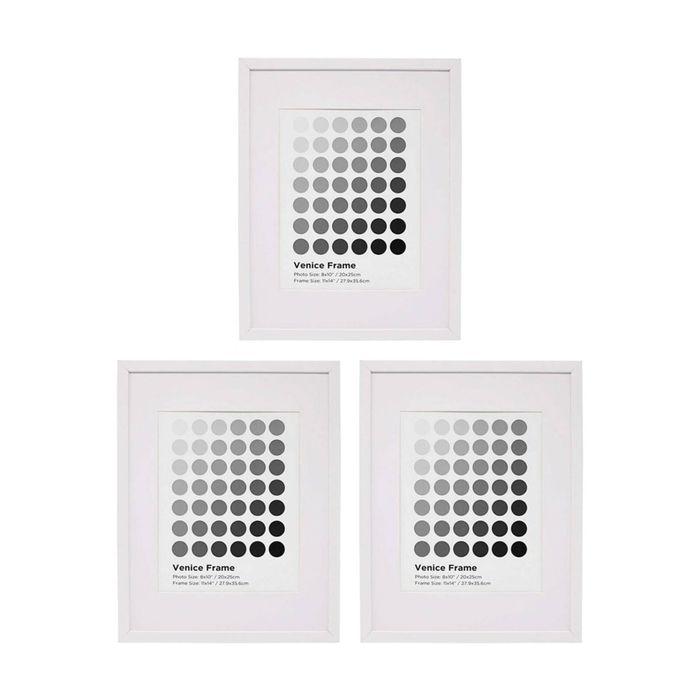 3PK Braz Venice Image Photo Document Display Frame 27.9x35.6cm White