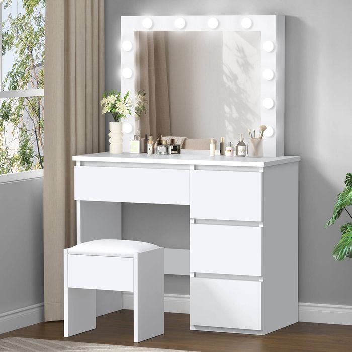 Alfordson Dressing Table Stool Set White