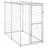 vidaXL Outdoor Dog Kennel Galvanised Steel with Roof Dog Cage Pet Enclosure
