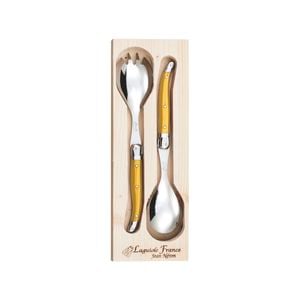 Laguiole Jean Neron Salad Server Set - Yellow