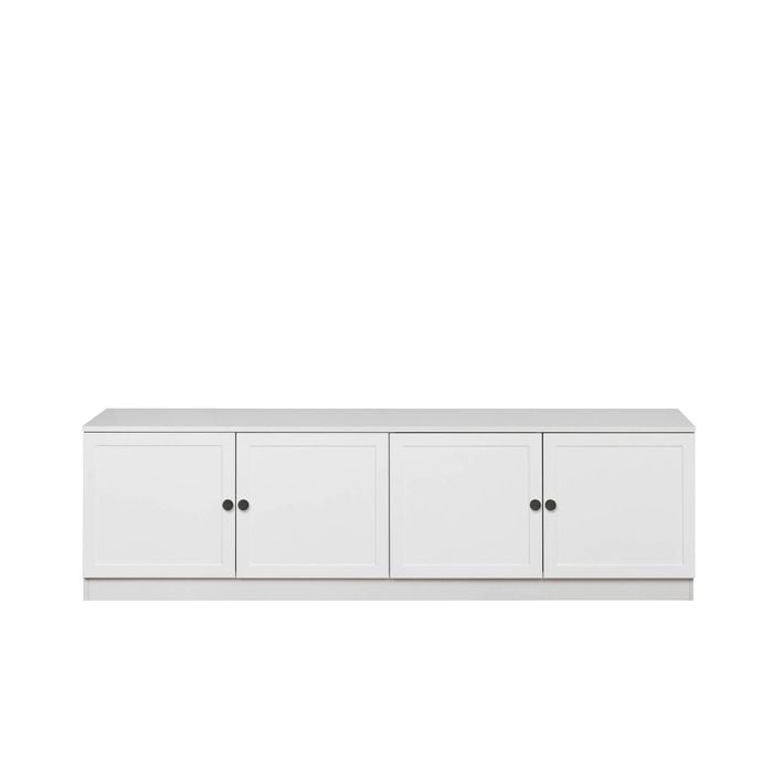 European Cabinetry Hampton Round Black Bucharest TV Unit White