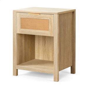 Alfordson Bedside Table 1 Drawer Wood