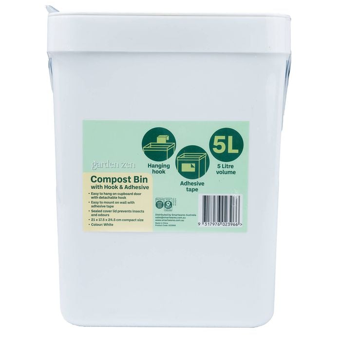 Garden Zen Compost Bin with Hook & Adhesive