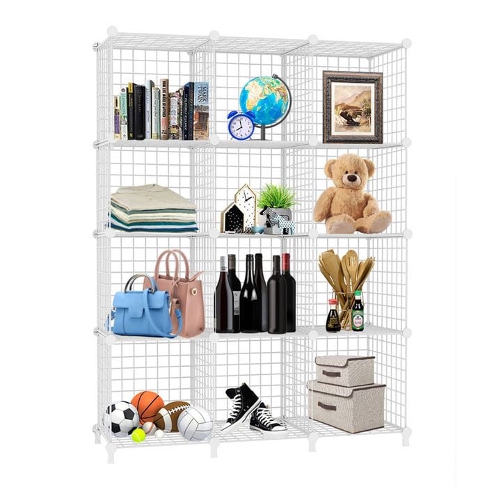SOGA White 12-Cube Storage Shelf