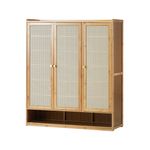 Oikiture 7-Tier 3 Doors Shoe Storage Cabinet Shoes Rack Organiser Shelf Brown
