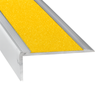 Duratac 1200mm Clear Aluminium Stair Nosing with Yellow Carborundum Insert and Countersunk Holes - 5 Pack
