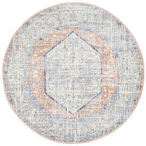 The Rug Connection Estate Lorissa Silver 200x200cm - Medium Round Transitional Pet Friendly Indoor Rug