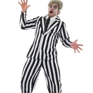 Chaotic Mens Striped Beetle Ghost Halloween Costume - Large