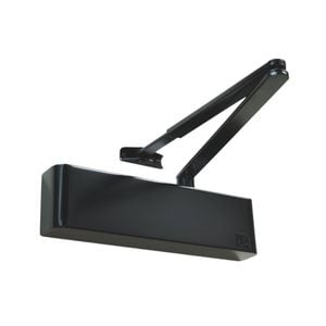Zanda 55mm Black Slimline Closer Cover & Flat Bar Armset Door Closer
