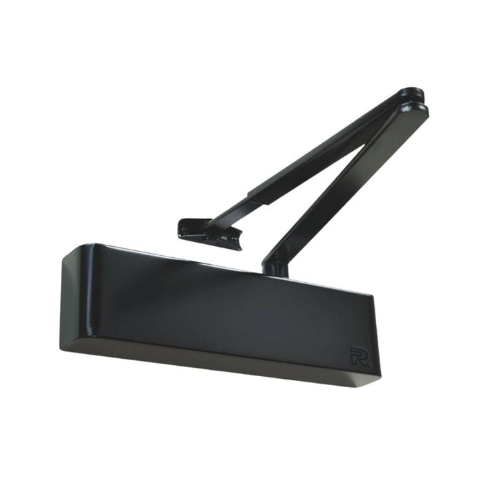 Zanda 55mm Black Slimline Closer Cover & Flat Bar Armset Door Closer